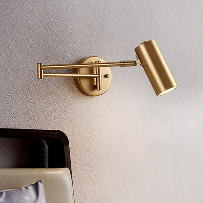 Gold Modern Swing Arm Indoor Wall Sconce 1 Light - 