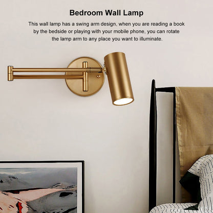 Gold Modern Swing Arm Indoor Wall Sconce 1 Light - 