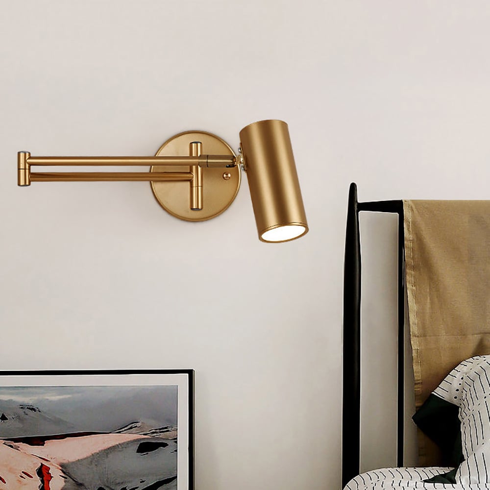 Gold Modern Swing Arm Indoor Wall Sconce 1 Light - 