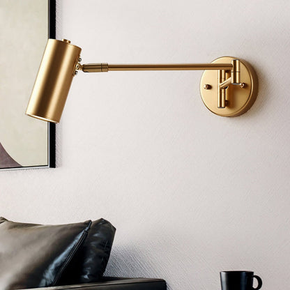 Gold Modern Swing Arm Indoor Wall Sconce 1 Light - 