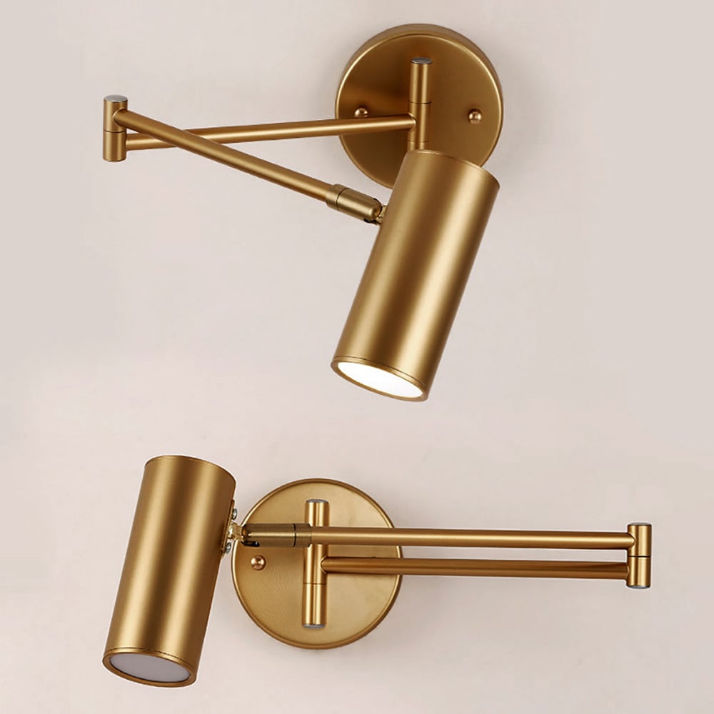 Gold Modern Swing Arm Indoor Wall Sconce 1 Light - 