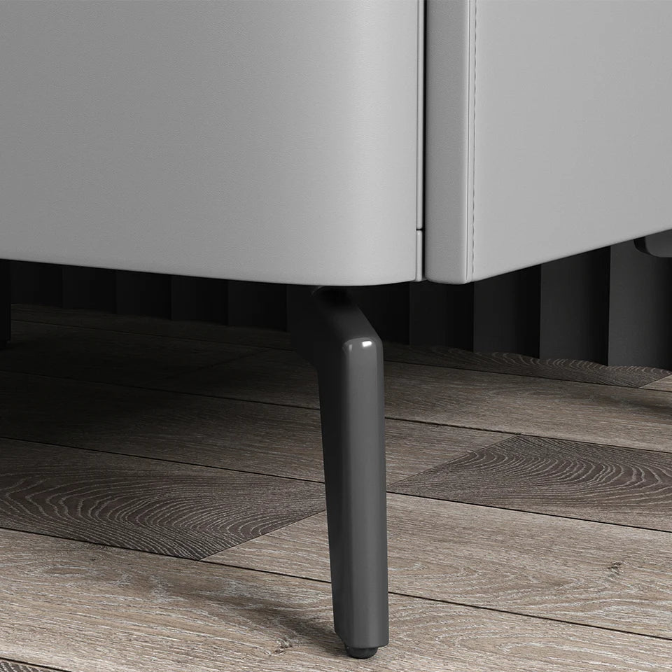 Gray Modern Luxury 2 Drawers Bedroom Nightstand Sintered Stone Bedside Table - 
