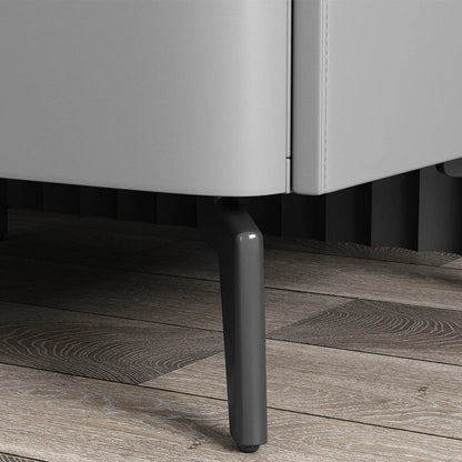 Gray Modern Luxury 2 Drawers Bedroom Nightstand Sintered Stone Bedside Table - 