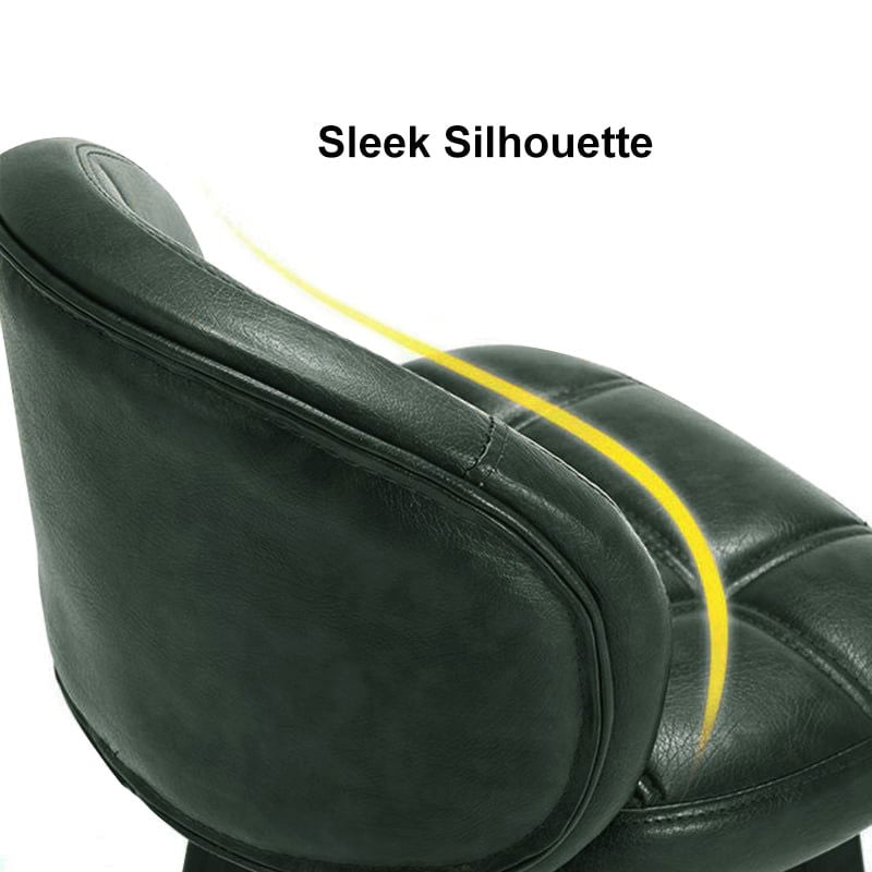 Green PU Leather Bar Height Rustic Bar Stools Set of 2 Tufted Curved Back - 