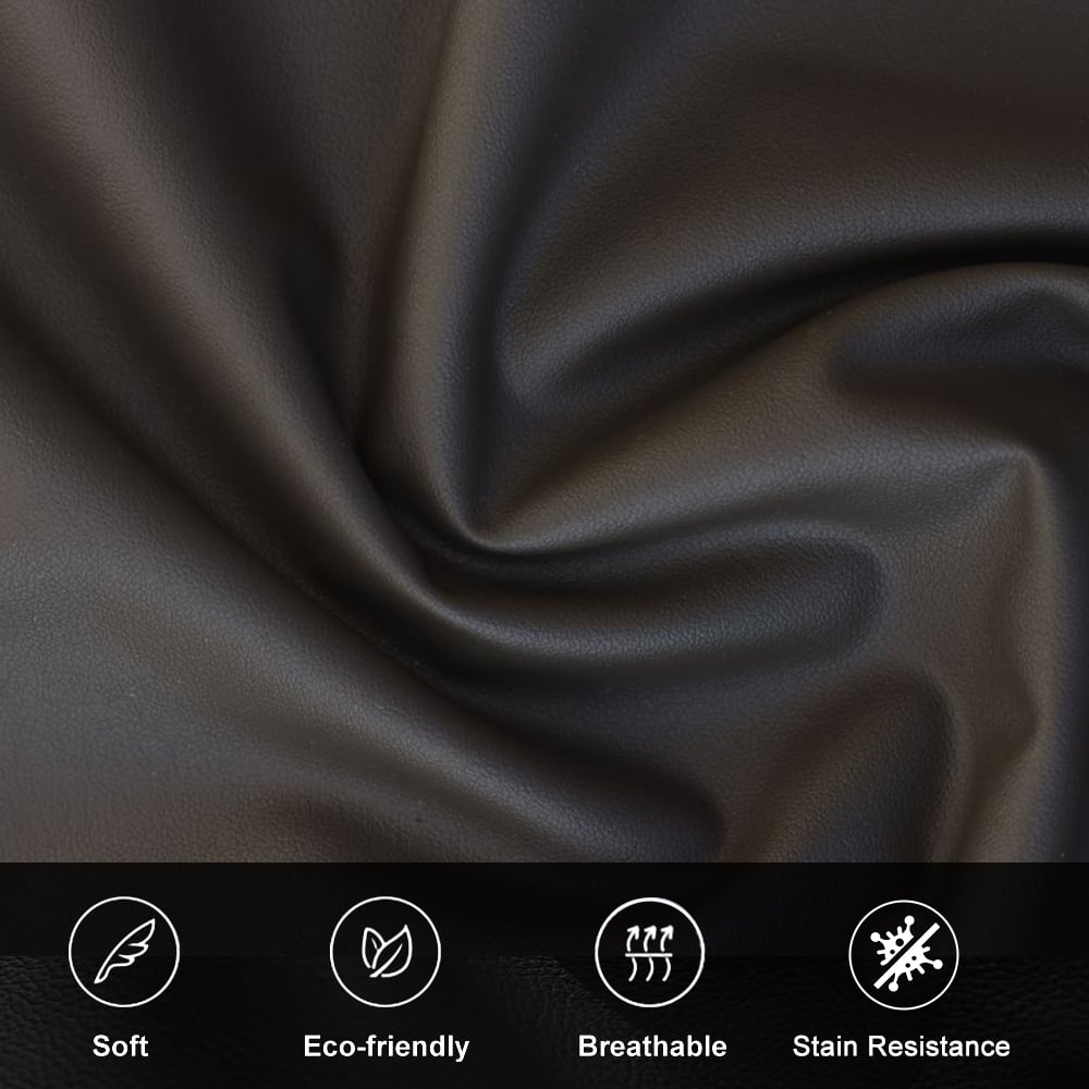 Humply Modern Black Leather Smart Nightstand with Wireless Charger Drawers Bedside Table - 