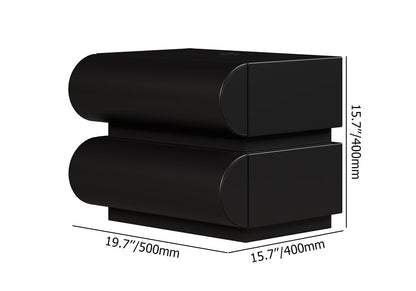 Humply Modern Black Leather Smart Nightstand with Wireless Charger Drawers Bedside Table - 