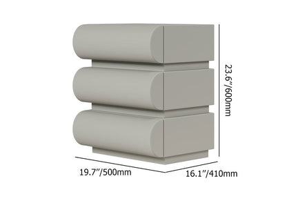 Humply Modern Light Gray Smart 3 Drawers Nightstand with Wireless Charger Bedside Table - 