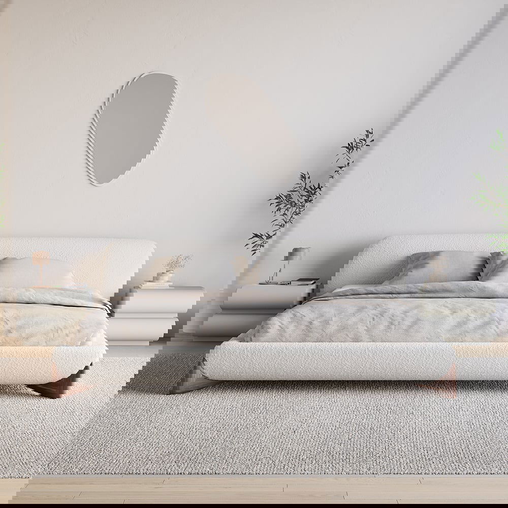 Humply Modern Light Gray Smart Nightstand with Wireless Charger Drawers Bedside Table - 