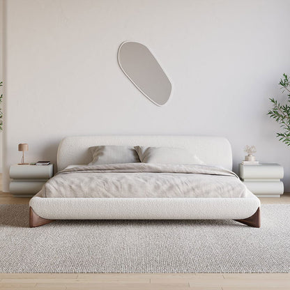 Humply Modern Light Gray Smart Nightstand with Wireless Charger Drawers Bedside Table - 