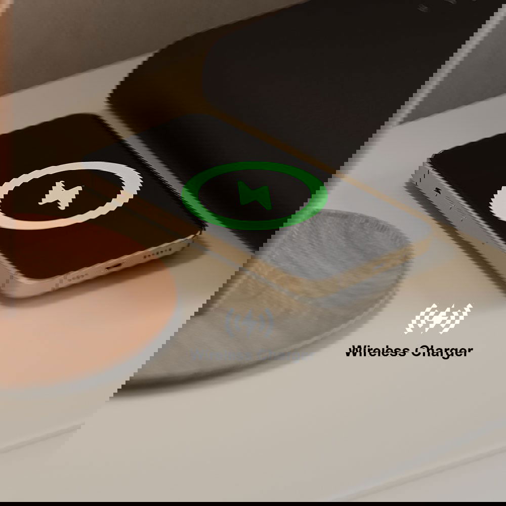 Humply Modern Light Gray Smart Nightstand with Wireless Charger Drawers Bedside Table - 