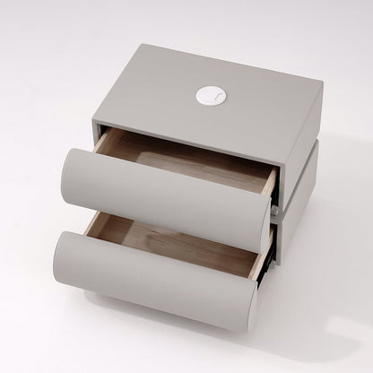 Humply Modern Light Gray Smart Nightstand with Wireless Charger Drawers Bedside Table - 