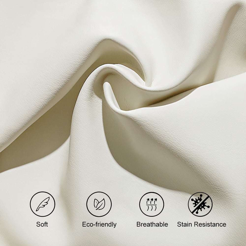 Humply Modern White Leather Smart Nightstand with Wireless Charger Drawers Bedside Table - 