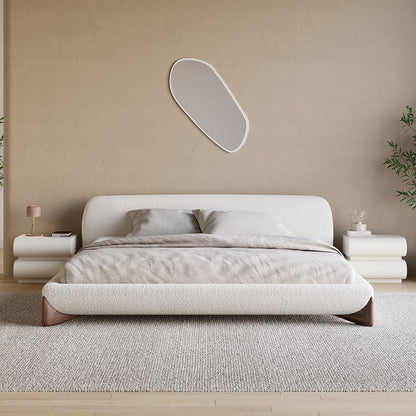 Humply Modern White Leather Smart Nightstand with Wireless Charger Drawers Bedside Table - 