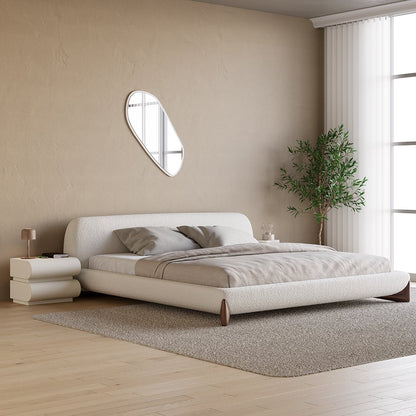 Humply Modern White Leather Smart Nightstand with Wireless Charger Drawers Bedside Table - 