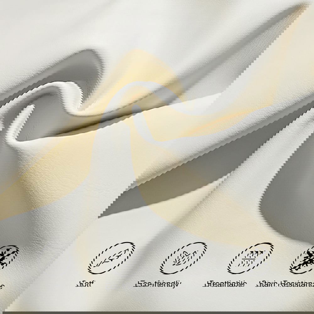 Humply Modern White Leather Smart Nightstand with Wireless Charger Drawers Bedside Table - 