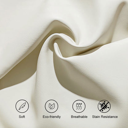 Humply Modern White Leather Smart Nightstand with Wireless Charger Drawers Bedside Table - 