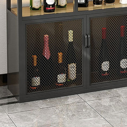 Industrial Standing Wine Rack with Glass Rack - 