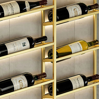 Industrial Wall Mounted Wine Rack with Bottle Rack -Gold - 