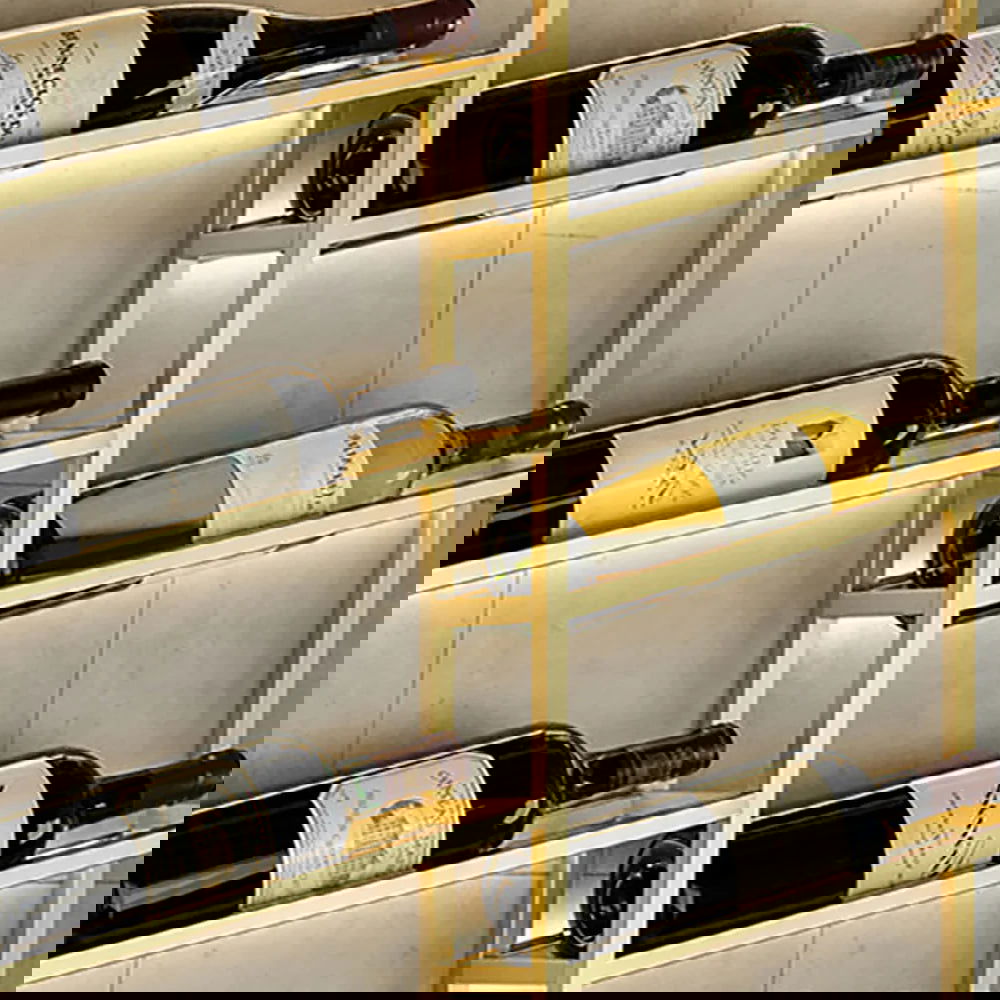 Industrial Wall Mounted Wine Rack with Bottle Rack -Gold - 