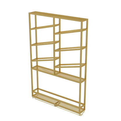 Industrial Wall Mounted Wine Rack with Bottle Rack -Gold - 