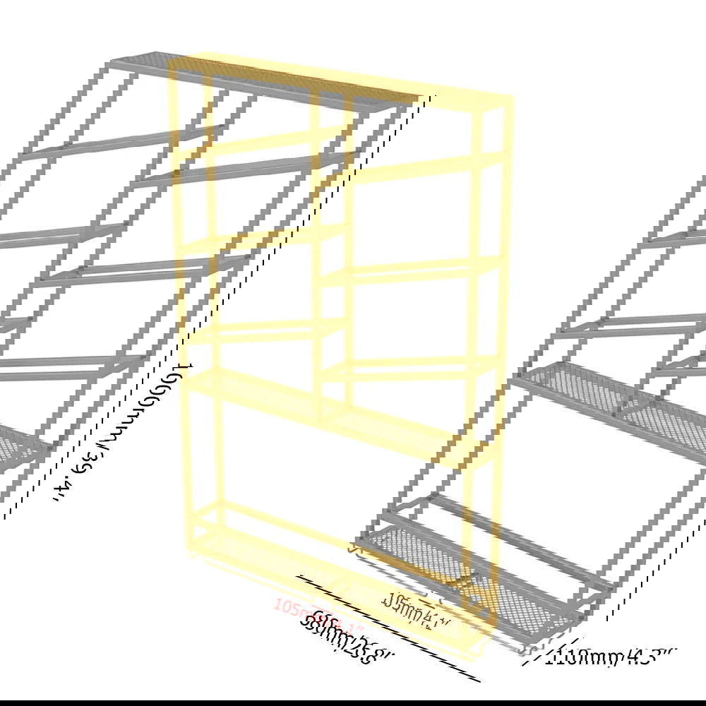 Industrial Wall Mounted Wine Rack with Bottle Rack -Gold - 