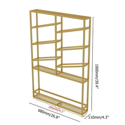 Industrial Wall Mounted Wine Rack with Bottle Rack -Gold - 