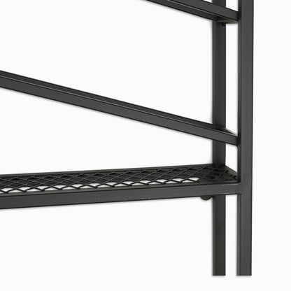 Industrial Wood & Metal Wall Mounted Black Wine Rack with Glass & Bottle Rack - 