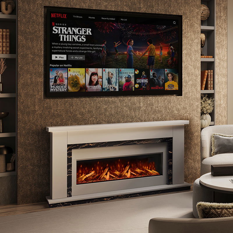 Isabelle Suite 700 S Marble Electric Fireplace 1300mm - Approved By Design