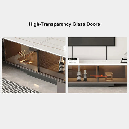 Italian Style Retractable TV Stand with 4 Drawers & LED Light for TV Up to 3048mm - Homary