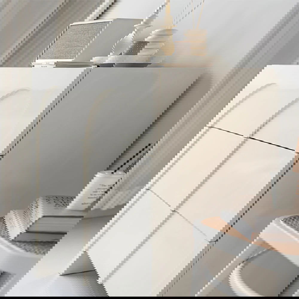 Japandi Cream White Dresser Nordic Arch Chest of 3 Drawers Storage Cabinet - 