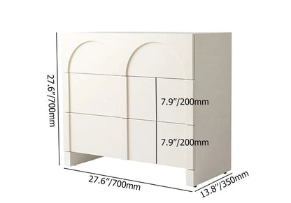 Japandi Cream White Dresser Nordic Arch Chest of 3 Drawers Storage Cabinet - 