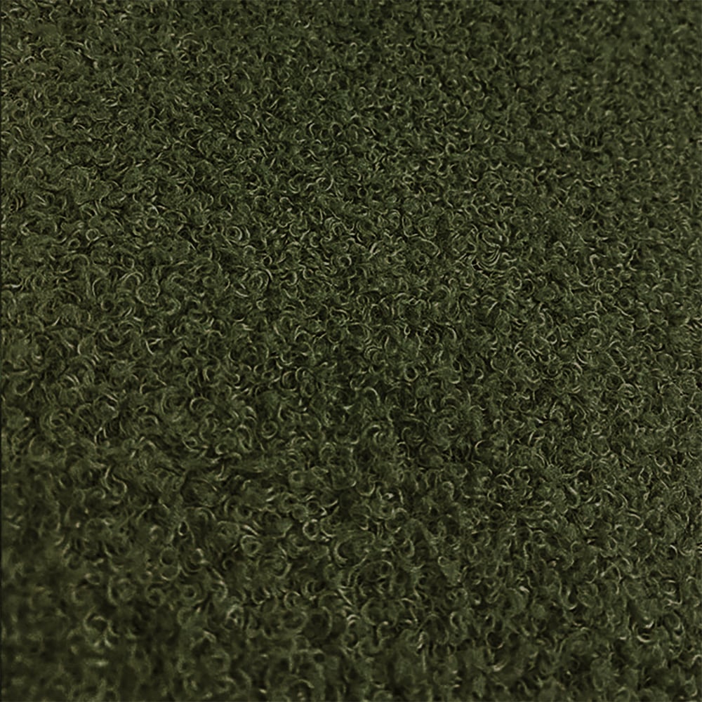 Japandi Dark Green Boucle Accent Chair Shaggy Armchair for Living Room - 