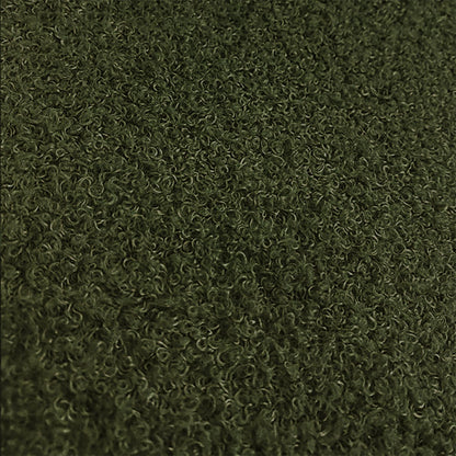 Japandi Dark Green Boucle Accent Chair Shaggy Armchair for Living Room - 