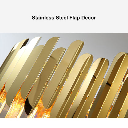 Kitoney Modern Gold 3-Light Tiered Crystal Chandelier for Living Room and Dining Room - 