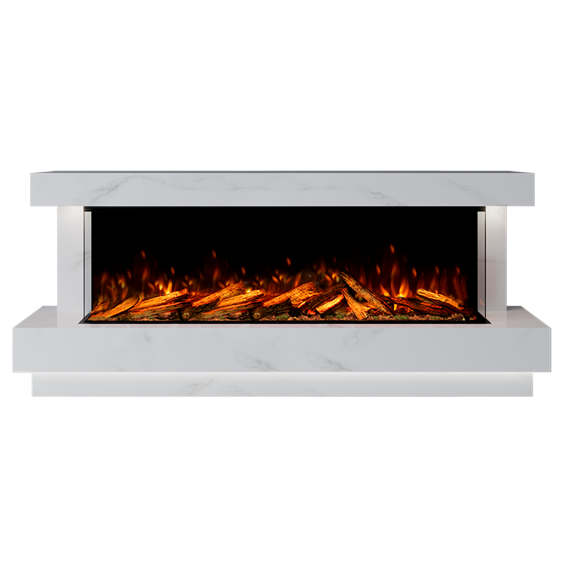 Lazio Suite 1500 3D Panoramic Marble Electric Fireplace - Bespoke Fireplace