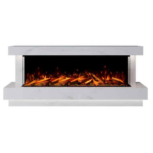 Lazio Suite 1500 3D Panoramic Marble Electric Fireplace - Bespoke Fireplace