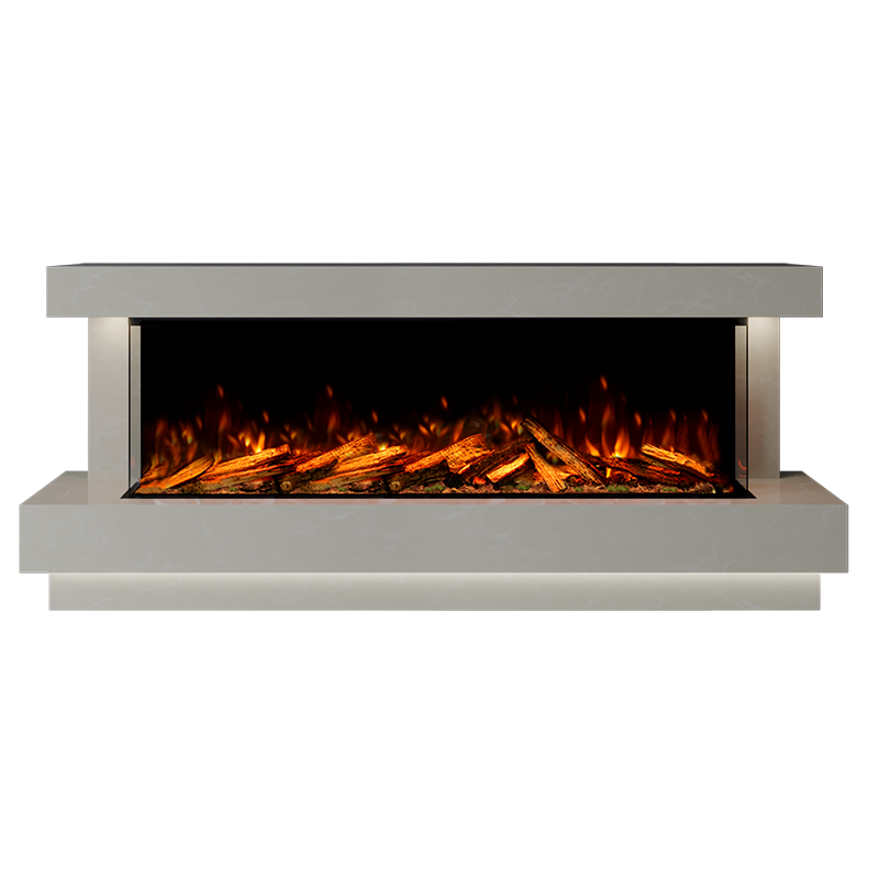 Lazio Suite 1500 3D Panoramic Marble Electric Fireplace - 