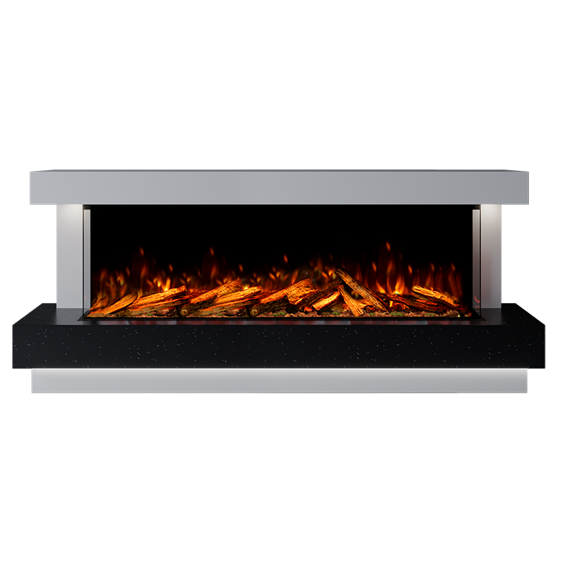 Lazio Suite 1500 3D Panoramic Marble Electric Fireplace - 