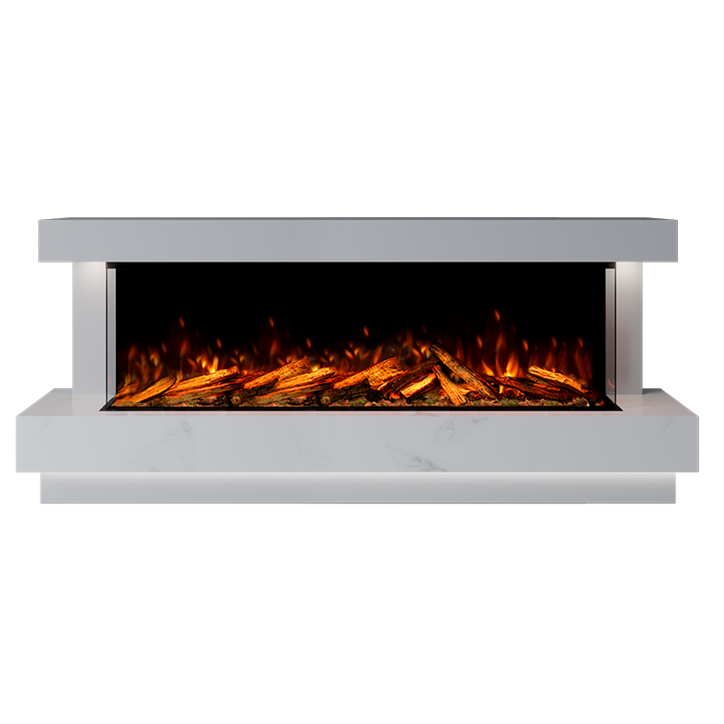 Lazio Suite 1500 3D Panoramic Marble Electric Fireplace - 