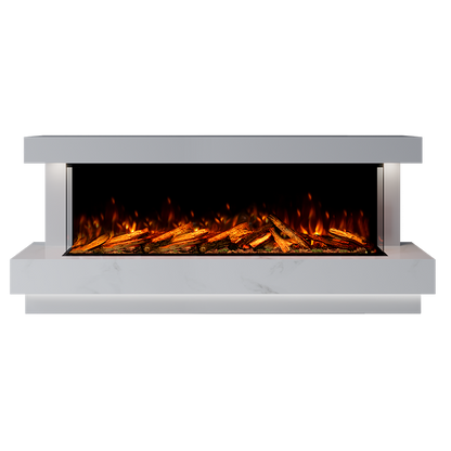 Lazio Suite 1500 3D Panoramic Marble Electric Fireplace - 