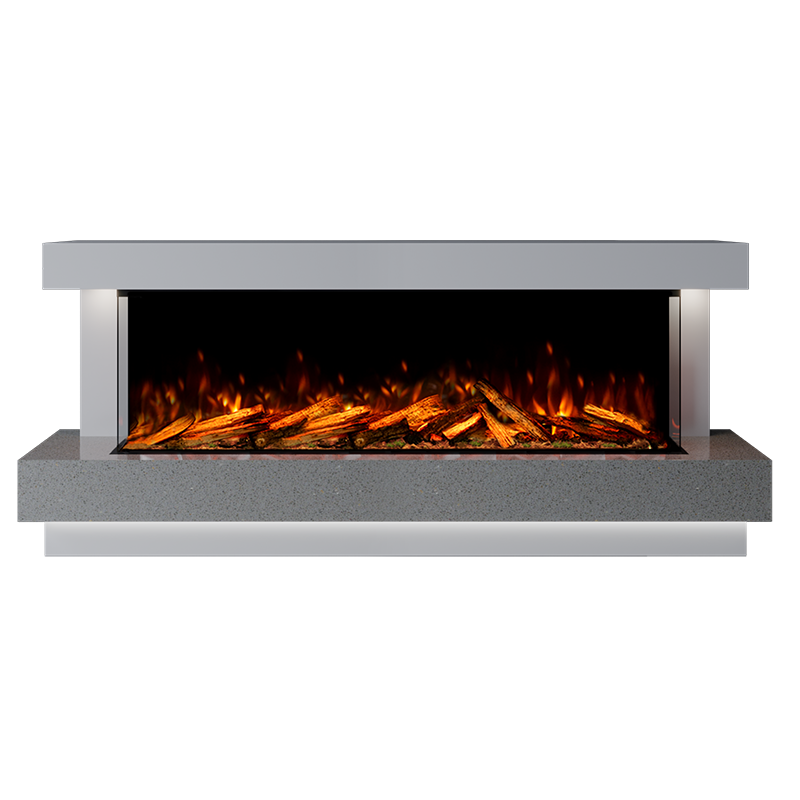 Lazio Suite 1500 3D Panoramic Marble Electric Fireplace - 