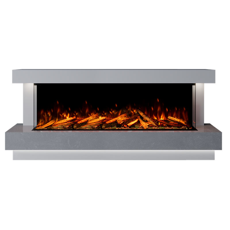 Lazio Suite 1500 3D Panoramic Marble Electric Fireplace - 