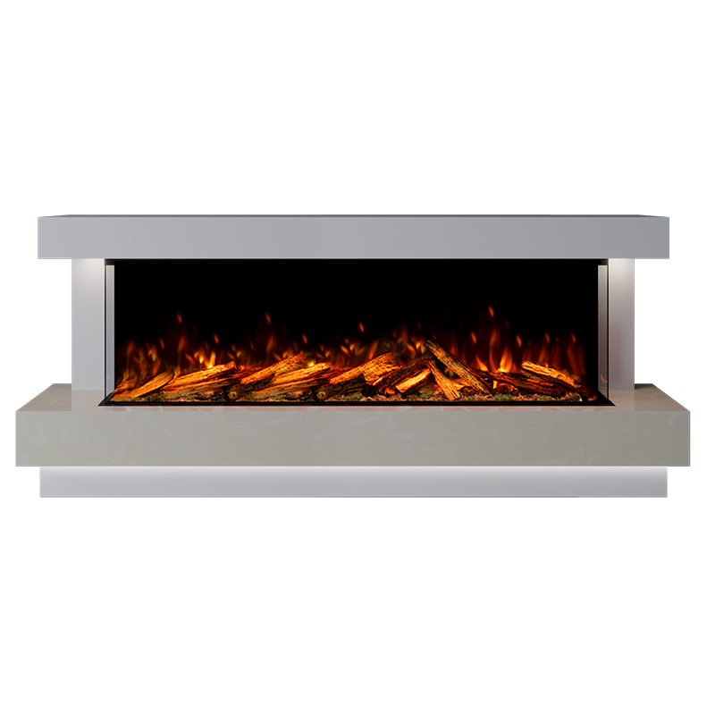 Lazio Suite 1500 3D Panoramic Marble Electric Fireplace - 