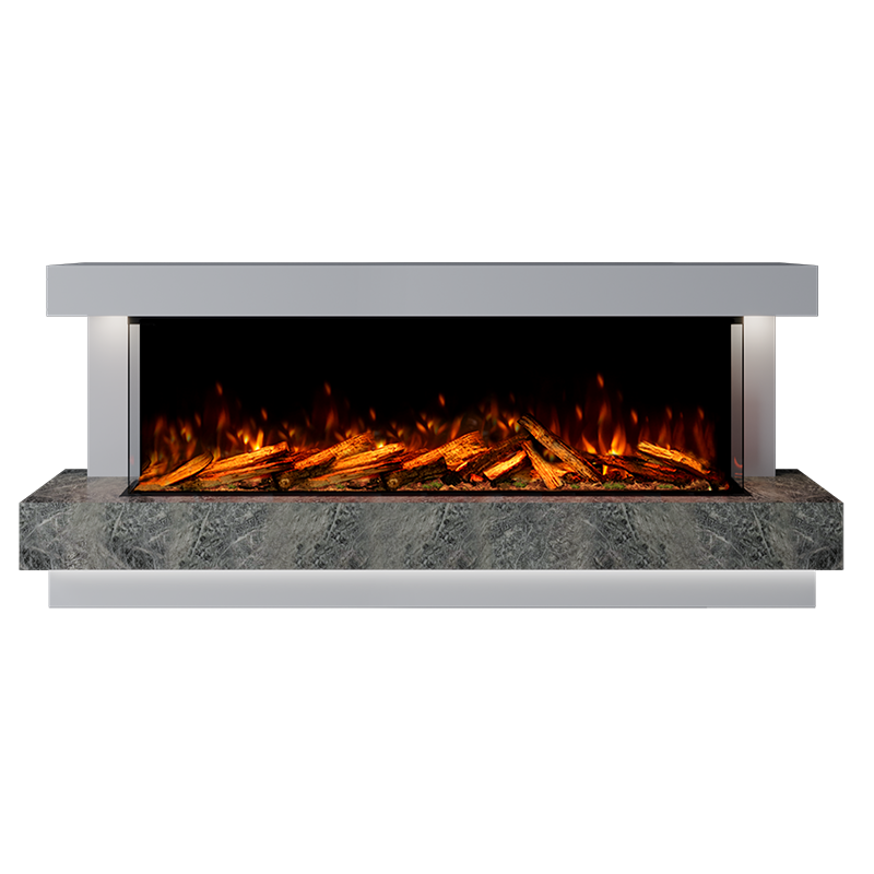 Lazio Suite 1500 3D Panoramic Marble Electric Fireplace - 