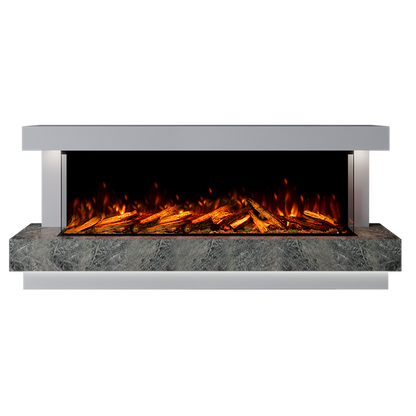 Lazio Suite 1500 3D Panoramic Marble Electric Fireplace - 