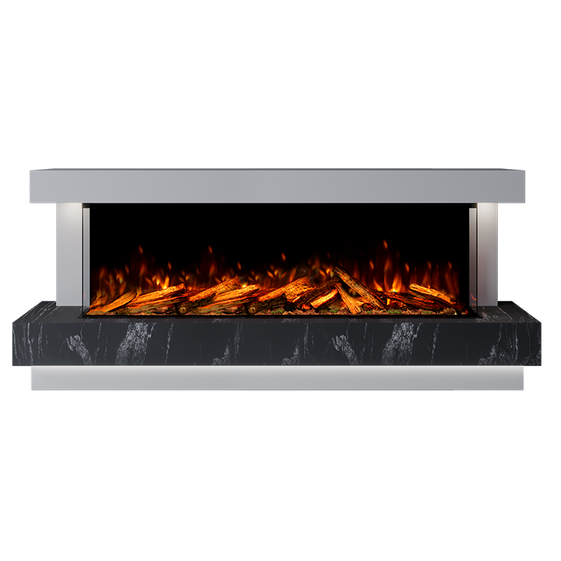 Lazio Suite 1500 3D Panoramic Marble Electric Fireplace - 