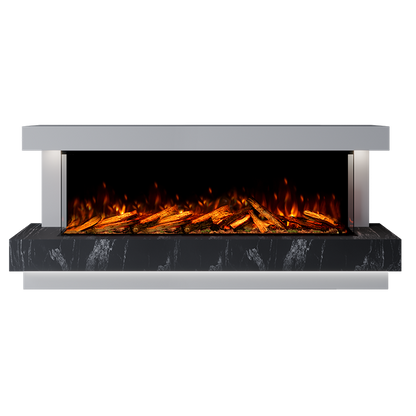 Lazio Suite 1500 3D Panoramic Marble Electric Fireplace - 