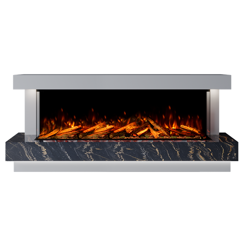 Lazio Suite 1500 3D Panoramic Marble Electric Fireplace - 