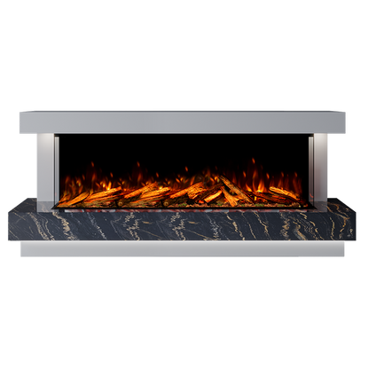 Lazio Suite 1500 3D Panoramic Marble Electric Fireplace - 