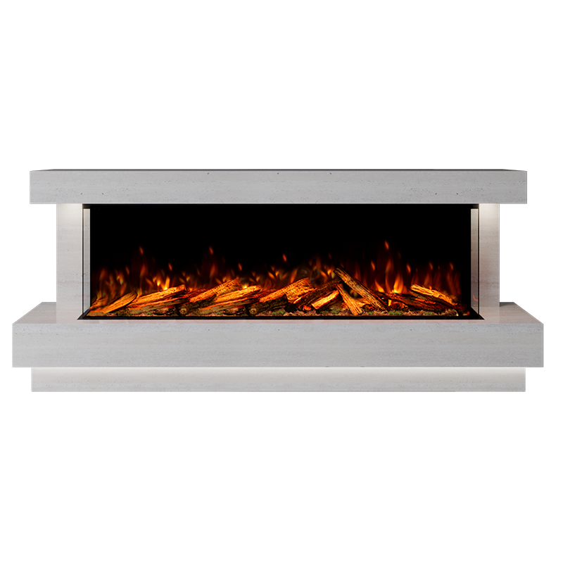 Lazio Suite 1500 3D Panoramic Marble Electric Fireplace - 